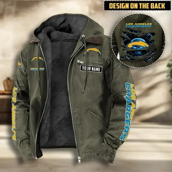 Los Angeles Chargers Men's Casual Padded Jacket Hooded VITHCJ165