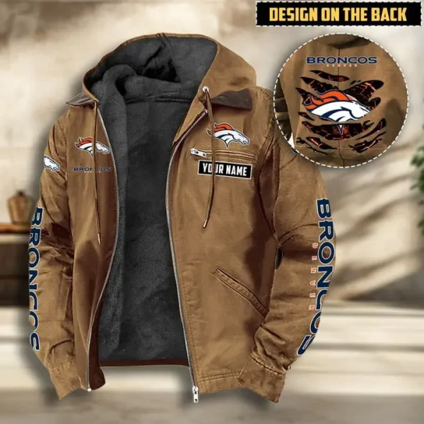 Denver Broncos Men's Casual Padded Jacket Hooded VITHCJ157 - Image 4