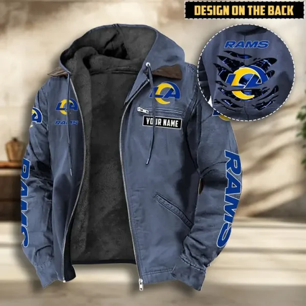 Los Angeles Rams Men's Casual Padded Jacket Hooded VITHCJ166