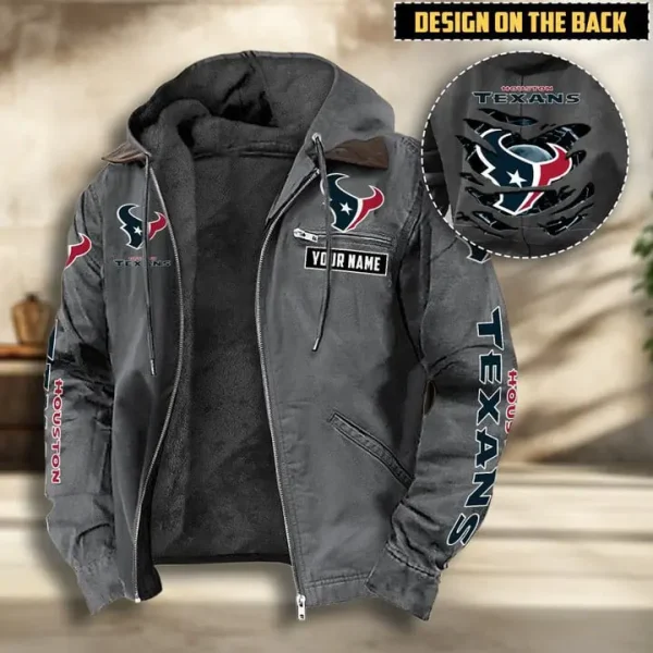 Houston Texans Men's Casual Padded Jacket Hooded VITHCJ160 - Image 4