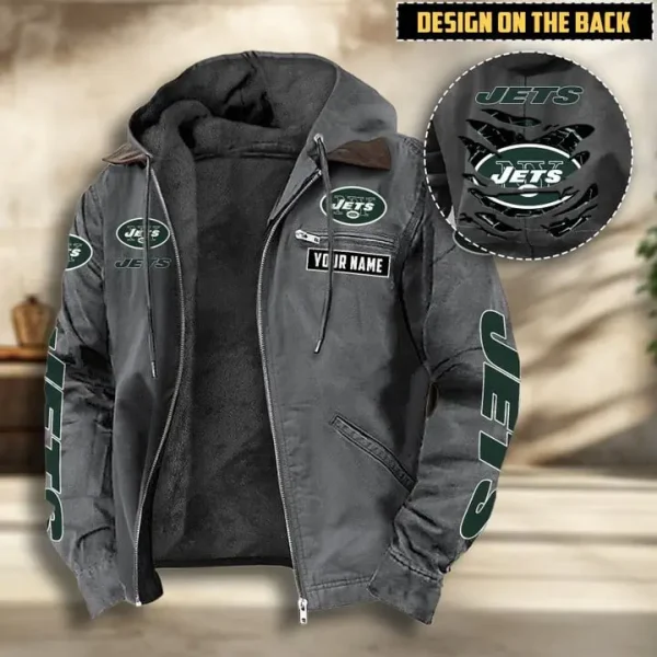 New York Jets Men's Casual Padded Jacket Hooded VITHCJ172 - Image 4