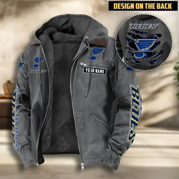 NHL St Louis Blues Men's Casual Padded Jacket Hooded VITHCJ205 - Image 4