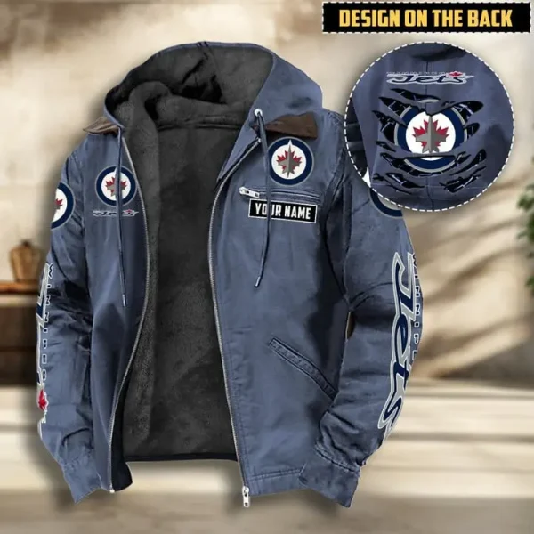 NHL Winnipeg Jets Men's Casual Padded Jacket Hooded VITHCJ211 - Image 3