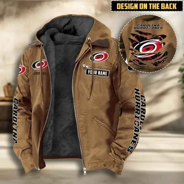 NHL Carolina Hurricanes Men's Casual Padded Jacket Hooded VITHCJ185