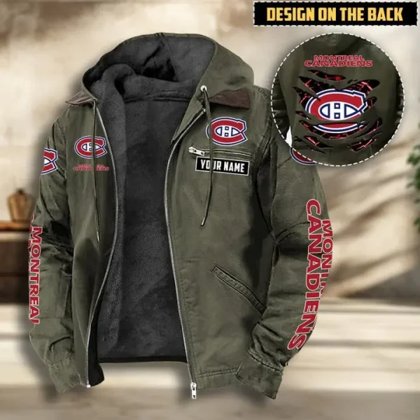 NHL Montreal Canadiens Men's Casual Padded Jacket Hooded VITHCJ195 - Image 2