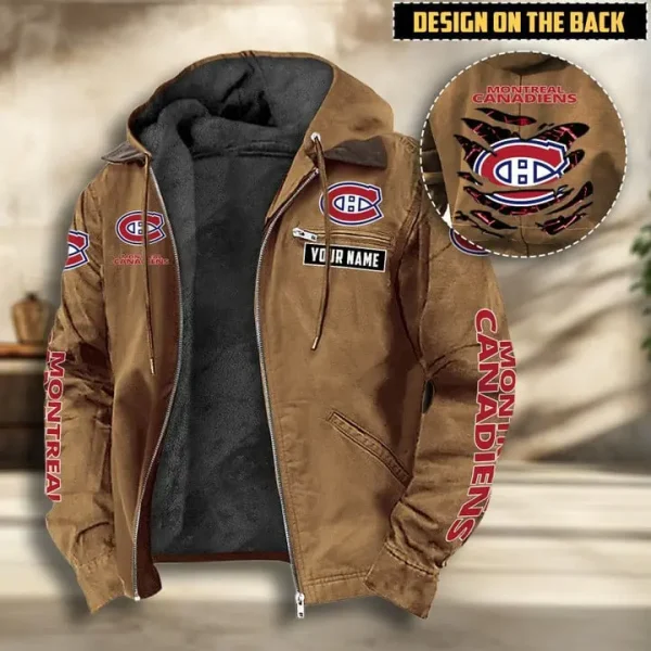 NHL Montreal Canadiens Men's Casual Padded Jacket Hooded VITHCJ195 - Image 3