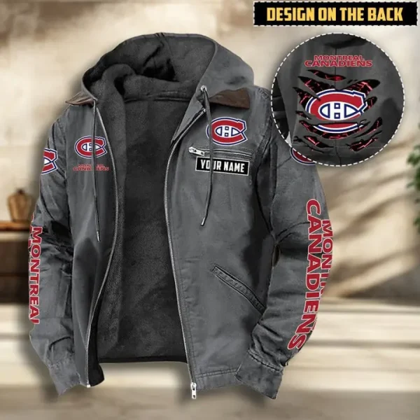 NHL Montreal Canadiens Men's Casual Padded Jacket Hooded VITHCJ195 - Image 4