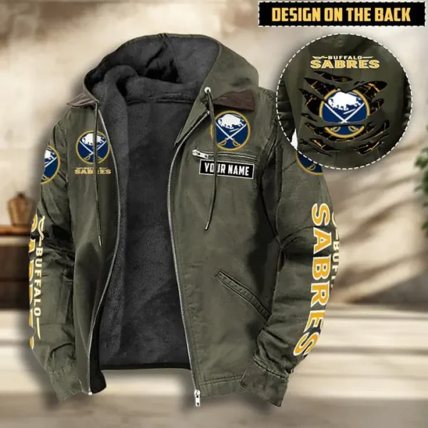 NHL Buffalo Sabres Men's Casual Padded Jacket Hooded VITHCJ183 - Image 2