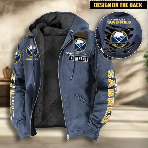 NHL Buffalo Sabres Men's Casual Padded Jacket Hooded VITHCJ183 - Image 3