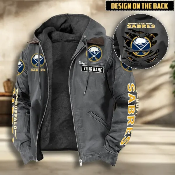 NHL Buffalo Sabres Men's Casual Padded Jacket Hooded VITHCJ183 - Image 4