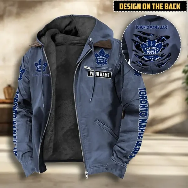 NHL Toronto Maple Leafs Men's Casual Padded Jacket Hooded VITHCJ207 - Image 2