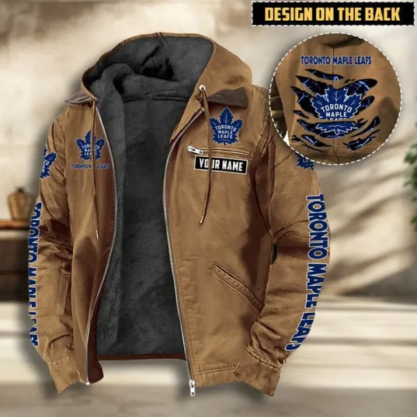 NHL Toronto Maple Leafs Men's Casual Padded Jacket Hooded VITHCJ207 - Image 3