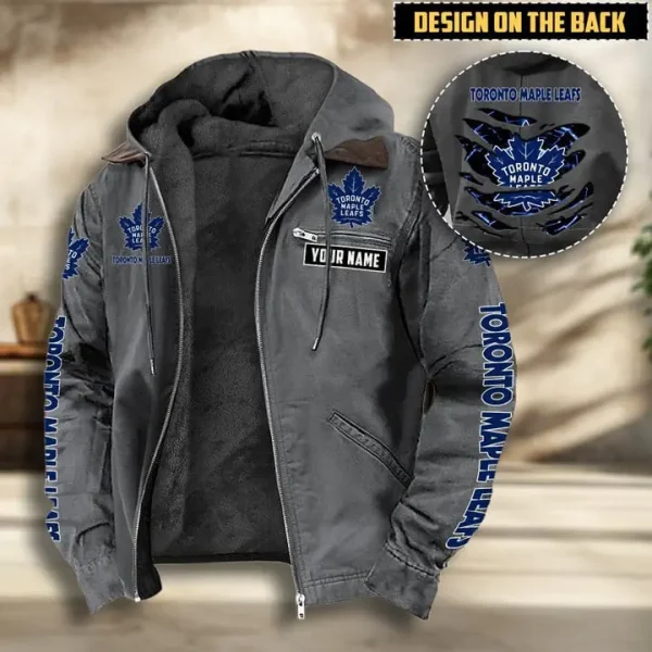 NHL Toronto Maple Leafs Men's Casual Padded Jacket Hooded VITHCJ207 - Image 4