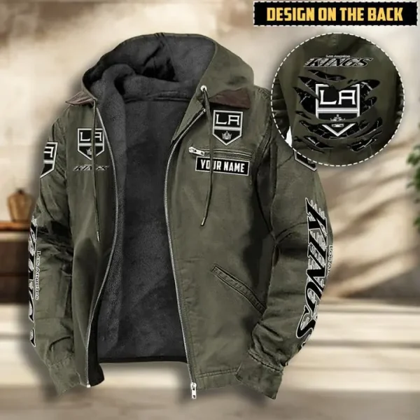 NHL Los Angeles Kings Men's Casual Padded Jacket Hooded VITHCJ193 - Image 2