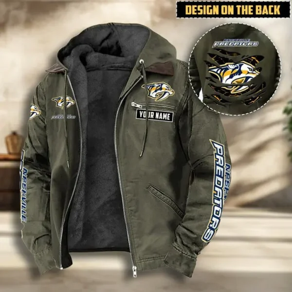 NHL Nashville Predators Men's Casual Padded Jacket Hooded VITHCJ196 - Image 2