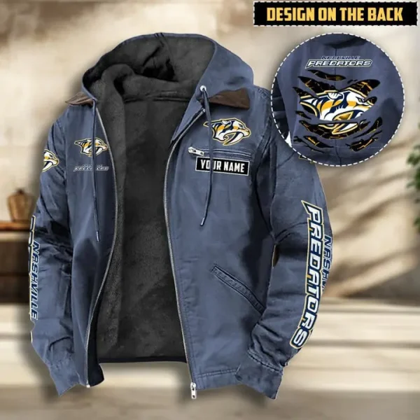 NHL Nashville Predators Men's Casual Padded Jacket Hooded VITHCJ196 - Image 3