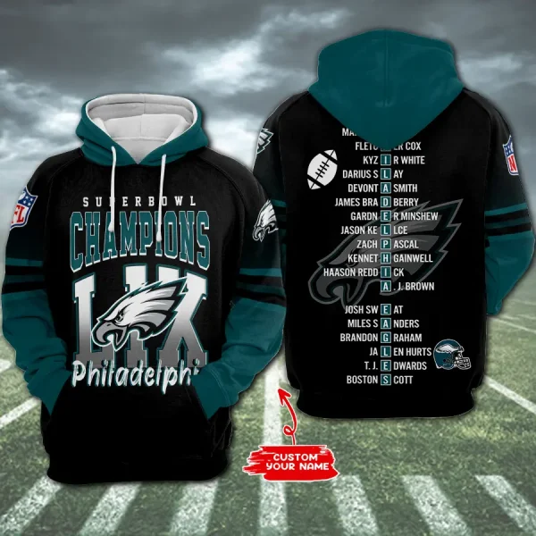 Philadelphia Eagles 3D Printed Pullover Hoodie AZHD743 - Image 2