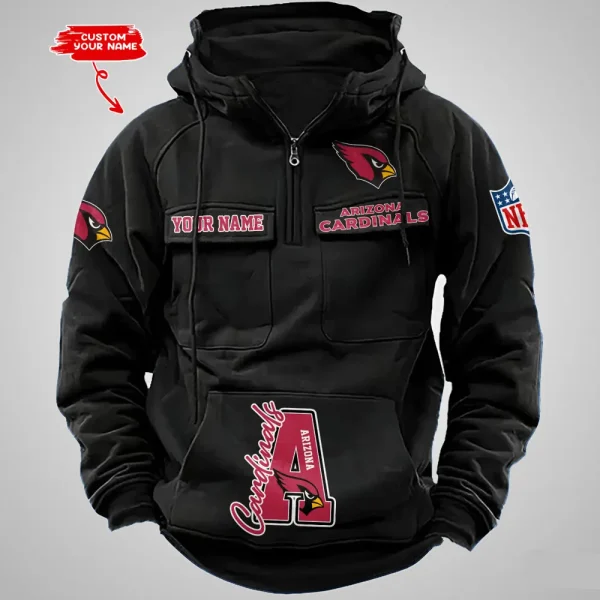 Arizona Cardinals Half Zipper Men's Tactical Hoodies AZVMHD639