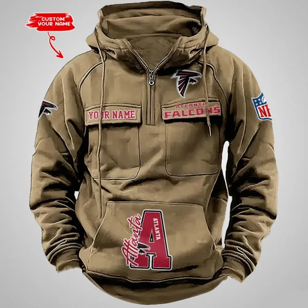 Atlanta Falcons Half Zipper Men's Tactical Hoodies AZVMHD640