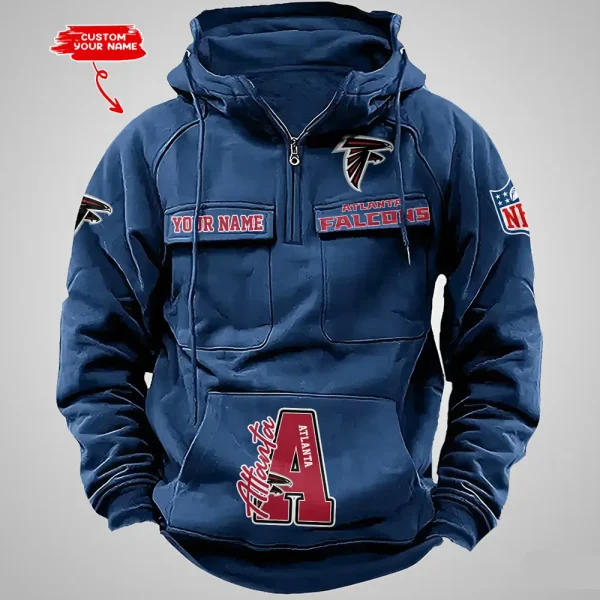 Atlanta Falcons Half Zipper Men's Tactical Hoodies AZVMHD640 - Image 4