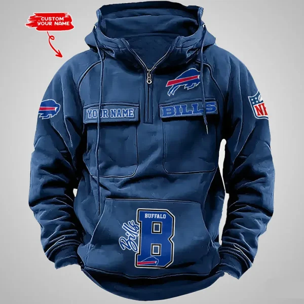 Buffalo Bills Half Zipper Men's Tactical Hoodies AZVMHD642