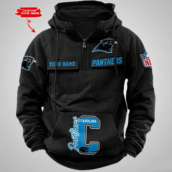 Carolina Panthers Half Zipper Men's Tactical Hoodies AZVMHD643