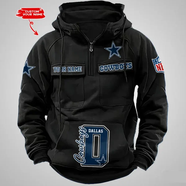 Dallas Cowboys Half Zipper Men's Tactical Hoodies AZVMHD647