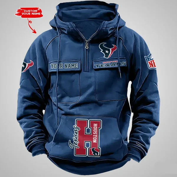 Houston Texans Half Zipper Men's Tactical Hoodies AZVMHD651 - Image 5