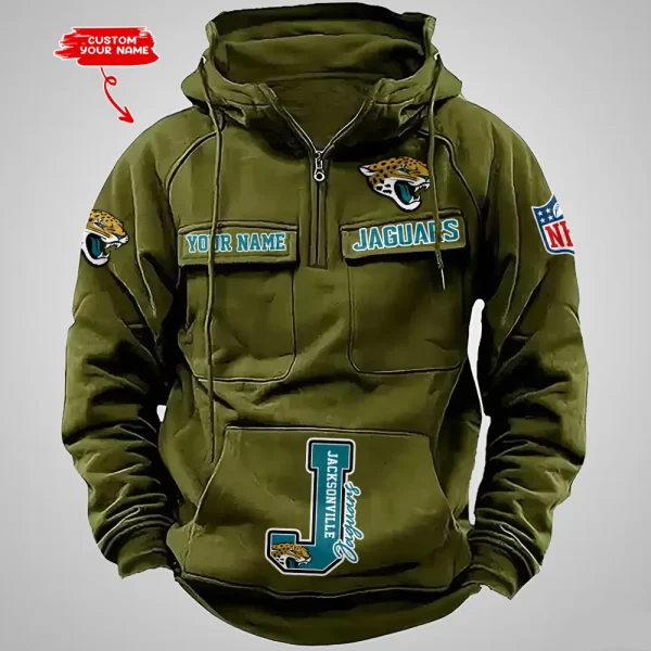 Jacksonville Jaguars Half Zipper Men's Tactical Hoodies AZVMHD653