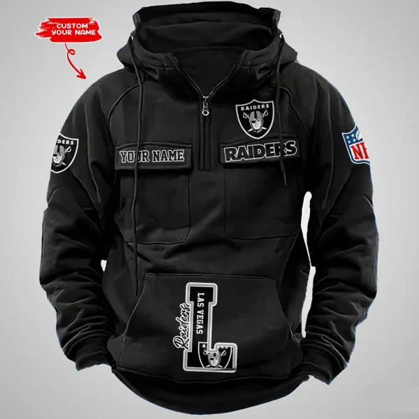 Las Vegas Raiders Half Zipper Men's Tactical Hoodies AZVMHD655