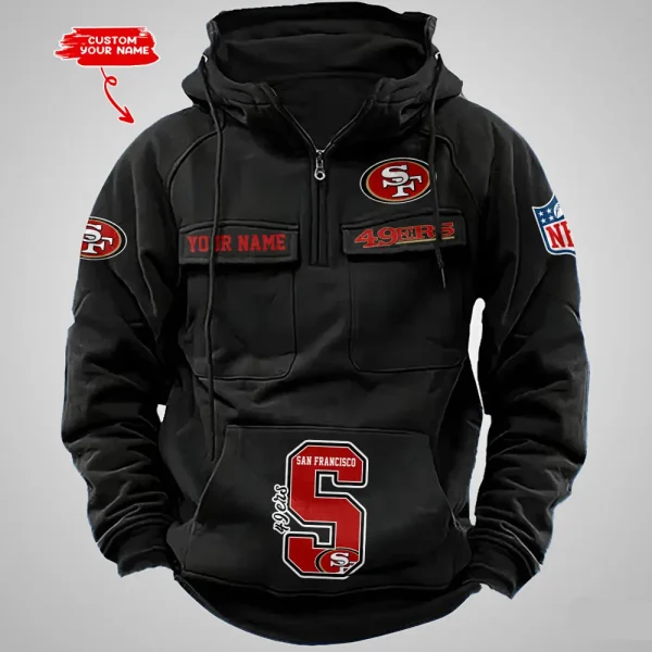 San Francisco 49ers Half Zipper Men's Tactical Hoodies AZVMHD666 - Image 2