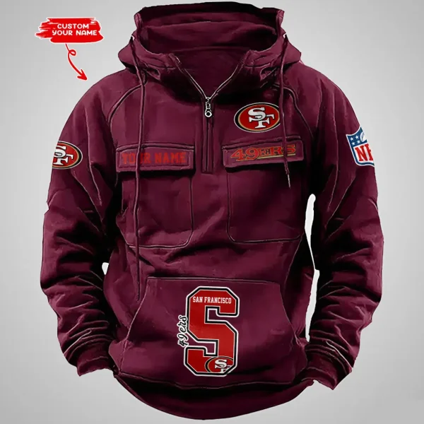 San Francisco 49ers Half Zipper Men's Tactical Hoodies AZVMHD666