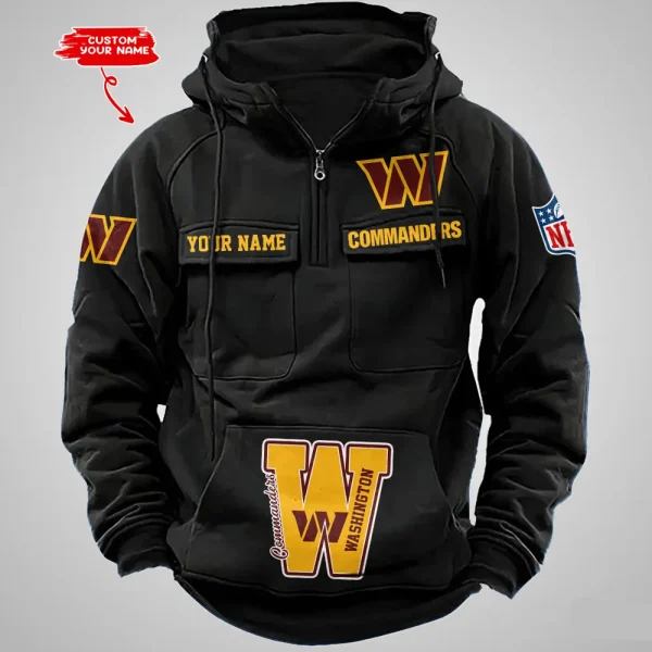 Washington Commanders Half Zipper Men's Tactical Hoodies AZVMHD669 - Image 2