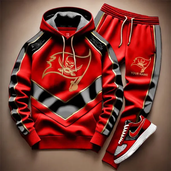 NFL Tampa Bay Buccaneers Combo Hoodie Long Pants And AirForce1 Sneakers Gift For Fan