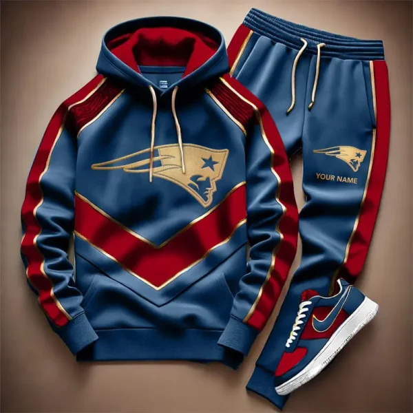 NFL New England Patriots Combo Hoodie Long Pants And AirForce1 Sneakers Gift For Fan