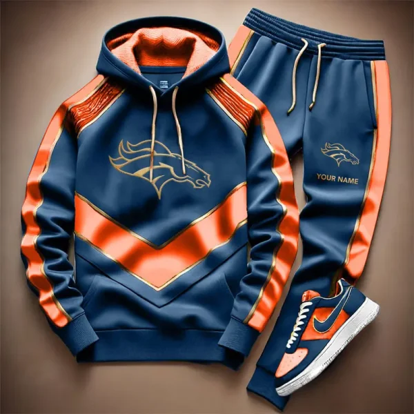 NFL Denver Broncos Combo Hoodie Long Pants And AirForce1 Sneakers Gift For Fan