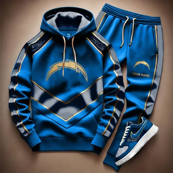 NFL Los Angeles Chargers Combo Hoodie Long Pants And AirForce1 Sneakers Gift For Fan