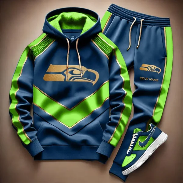 NFL Seattle Seahawks Combo Hoodie Long Pants And AirForce1 Sneakers Gift For Fan