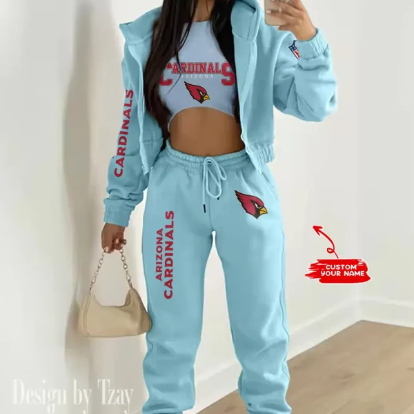 Arizona Cardinals Women's Outfit Winter Athleisure 3 Piece Set SPTWAL3PS001 - Image 4