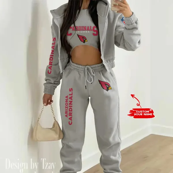 Arizona Cardinals Women's Outfit Winter Athleisure 3 Piece Set SPTWAL3PS001 - Image 8