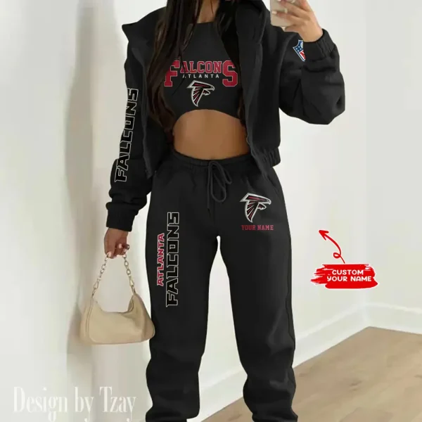 Atlanta Falcons Women's Outfit Winter Athleisure 3 Piece Set SPTWAL3PS002 - Image 2