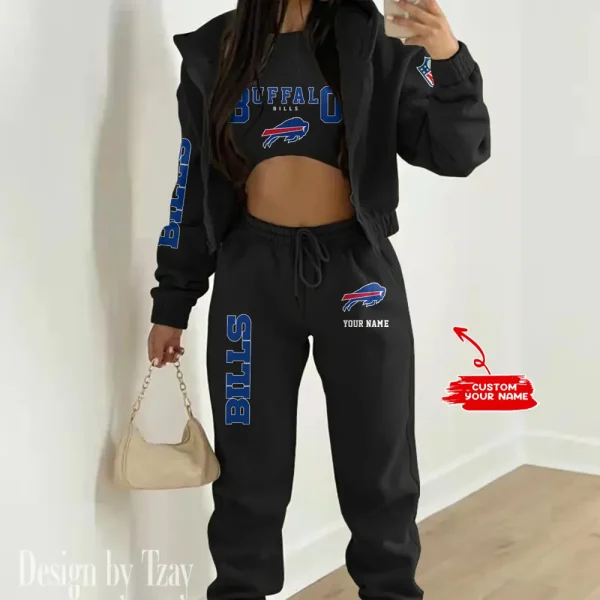 Buffalo Bills Women's Outfit Winter Athleisure 3 Piece Set SPTWAL3PS004 - Image 2