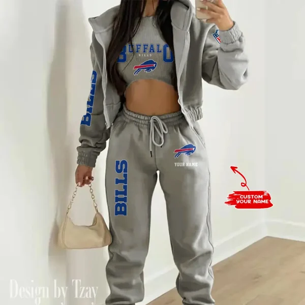 Buffalo Bills Women's Outfit Winter Athleisure 3 Piece Set SPTWAL3PS004 - Image 3