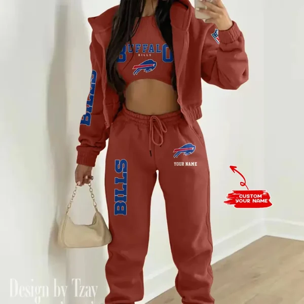 Buffalo Bills Women's Outfit Winter Athleisure 3 Piece Set SPTWAL3PS004 - Image 4