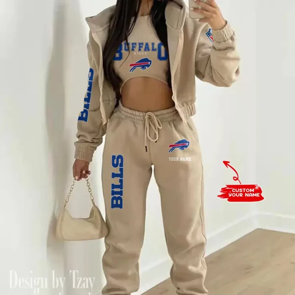 Buffalo Bills Women's Outfit Winter Athleisure 3 Piece Set SPTWAL3PS004 - Image 8