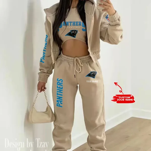 Carolina Panthers Women's Outfit Winter Athleisure 3 Piece Set SPTWAL3PS005 - Image 2