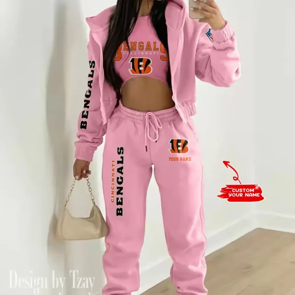 Cincinnati Bengals Women's Outfit Winter Athleisure 3 Piece Set SPTWAL3PS007 - Image 6