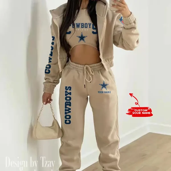 Dallas Cowboys Women's Outfit Winter Athleisure 3 Piece Set SPTWAL3PS009 - Image 2