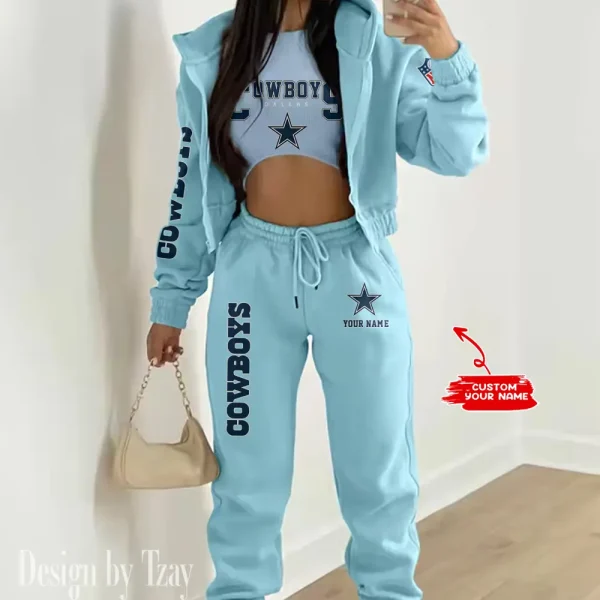 Dallas Cowboys Women's Outfit Winter Athleisure 3 Piece Set SPTWAL3PS009 - Image 4