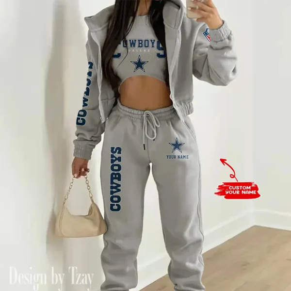 Dallas Cowboys Women's Outfit Winter Athleisure 3 Piece Set SPTWAL3PS009 - Image 8